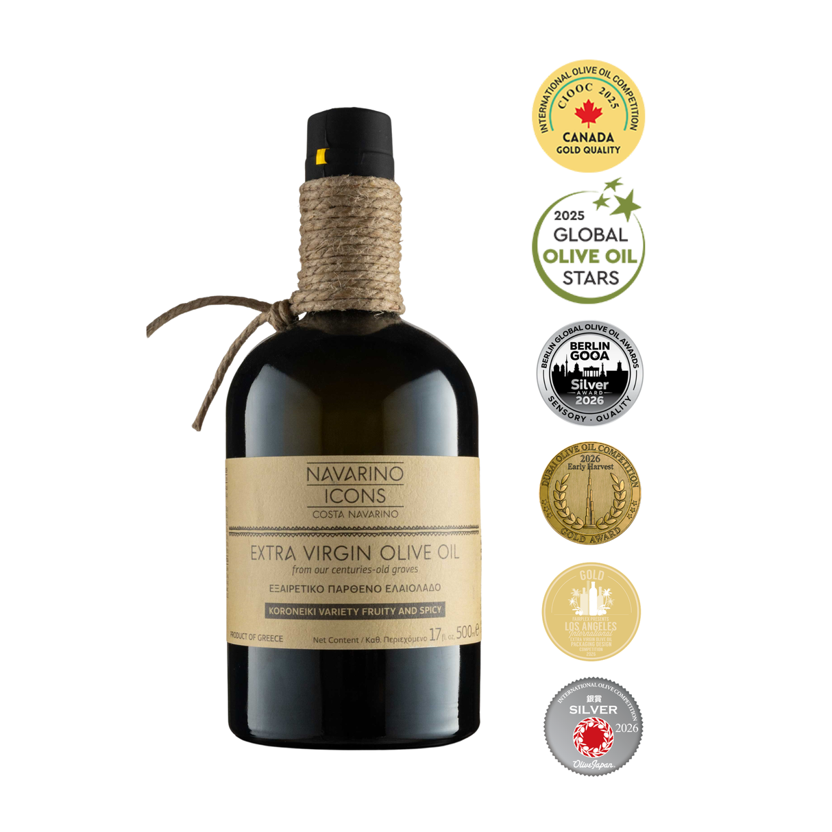 Huile d'olive extra vierge Navarino Icons