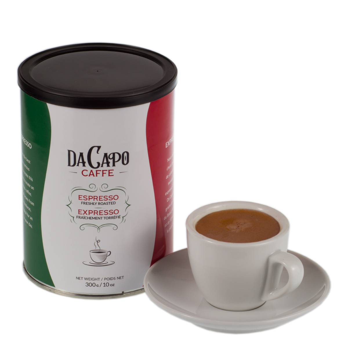 Da Capo Caffe Espresso Ground Coffee, ground espresso, roasted espresso