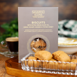 Navarino Icons Biscuits with Extra Virgin Olive Oil, Greek Yogurt, Raisins, and Thyme Honey