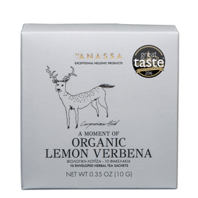 Anassa Organic Lemon Verbena Tea, lemon verbena tea, Greek tea, organic herbal tea