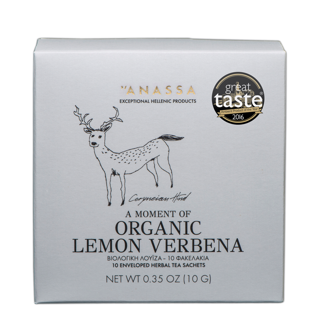 Anassa Organic Lemon Verbena Tea, lemon verbena tea, Greek tea, organic herbal tea