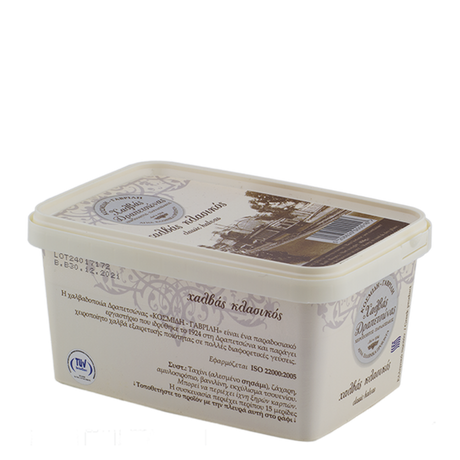 Halvas Drapetsonas with Vanilla Classic, Greek dessert, vanilla dessert, vegan dessert, Greek sweets, halva