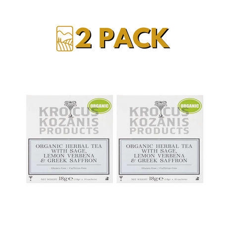Organic Green Tea with Sage, Lemon Verbena & Greek Saffron, organic tea, Greek tea, saffron tea