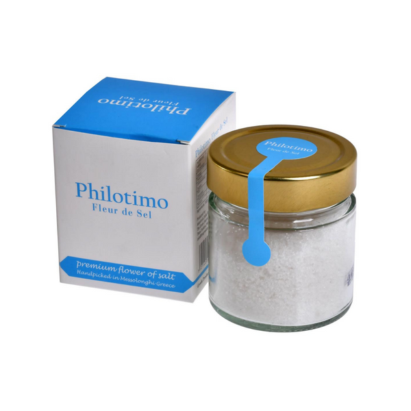 Philotimo Fleur de Sel, salt, fleur de sel, Greek salt, salt from Greece